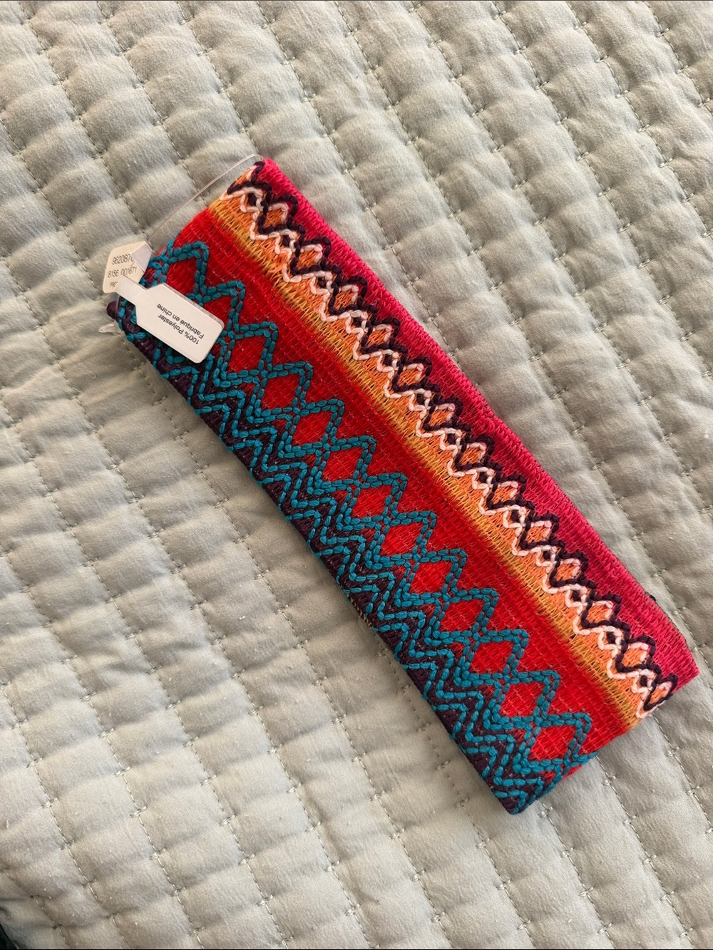 Free People Multicolor Woven Headband - Red, Teal, Orange, Pink